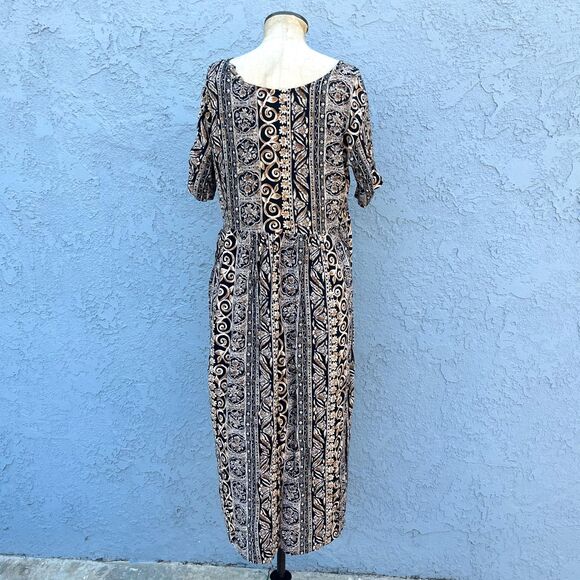 90s Dress in Womens Medium Bohemian Babydoll Midi - Picture 7 of 8